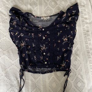 Navy Floral Top